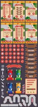 Design of the game user interface. Stock Illustration