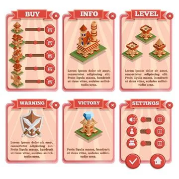 Design of the game user interface. Stock Illustration