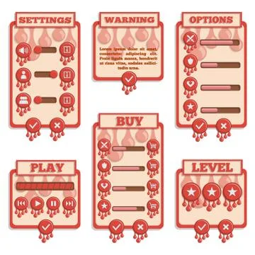 Design of the game user interface. Stock Illustration