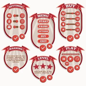 Design of the game user interface. Stock Illustration