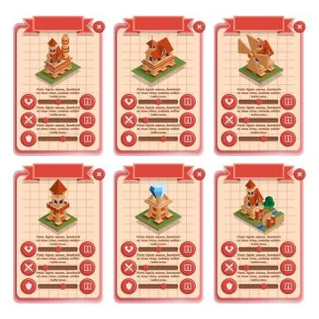 Design of the game user interface. Stock Illustration