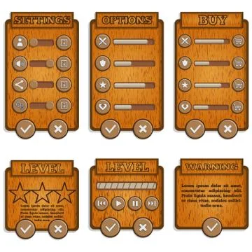 Design of the game user interface. Stock Illustration