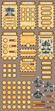 Design of the game user interface. Stock Illustration