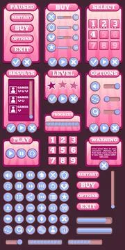 Design of the game user interface. Stock Illustration