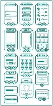 Design of the game user interface. Stock Illustration