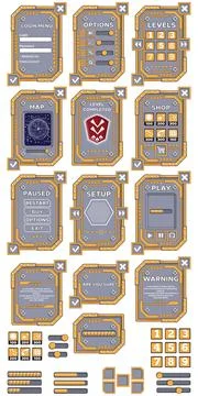 Design of the game user interface. Stock Illustration