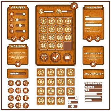 Design of the game user interface. Stock Illustration