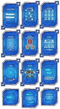 Design of the game user interface. Stock Illustration