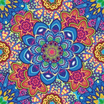 Design of a Geometric Flower seamless Pattern. vector. for wallpaper, flyer Stock Illustration