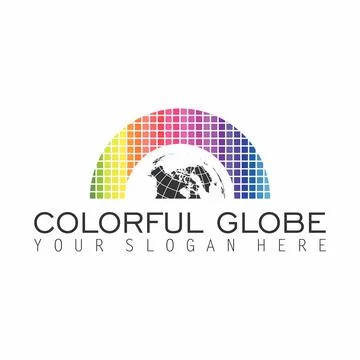 Design a globe using a variety of colors. Square abstract vector. Stock Illustration