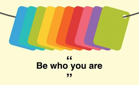 Design hanging card gradient rainbow pride gift unique Stock Illustration