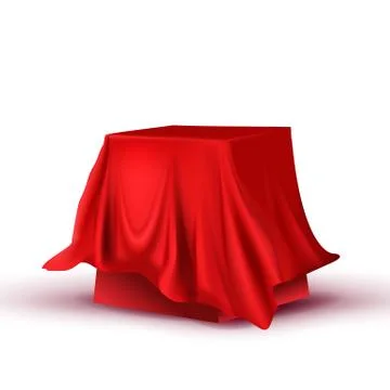Design Hidden Red Tablecloth Square Table Vector Illustrazione stock
