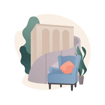 Design hotel abstract concept vector illustration. Illustrazione stock