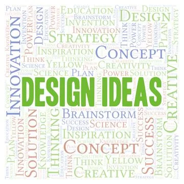 Design Ideas typography word cloud create with the text only. 스톡 일러스트