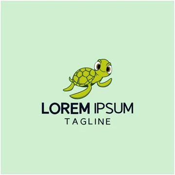 Design illustration cute turtle logo Stock Illustration