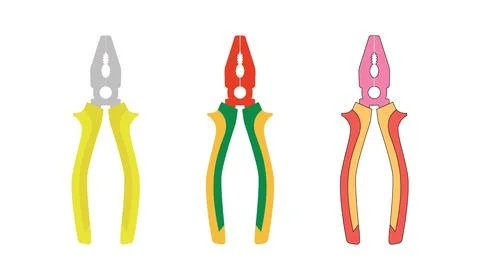 Design illustration pliers three different style unique abstract Stock Illustration