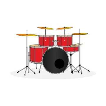 Design illustration of the shape of a red drum instrument Stock Illustration