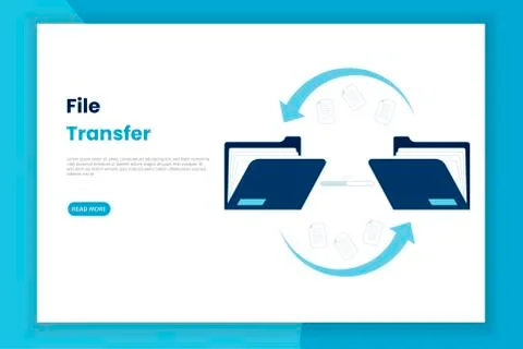 Design illustration of transferring files from folder to another folder Stock Illustration