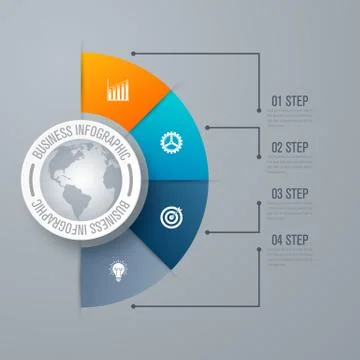 Design infographic template 4 steps Stock Illustration