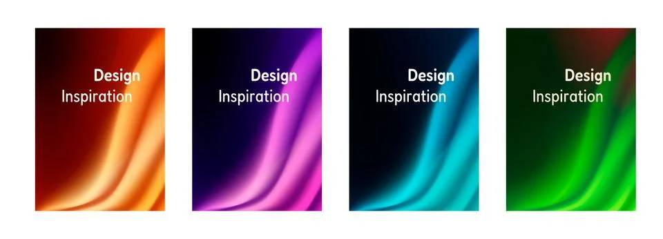 Design Inspiration Poster Gradient Multicolor Set Vector Stock Illustration