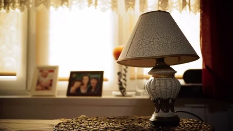 Design interior with lamp on table 4K Stock Footage