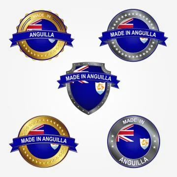 Design label of made in Anguilla. Vector illustration Stock Illustration