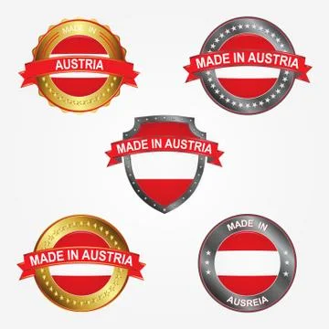 Design label of made in Austria. Vector illustration Illustrazione stock