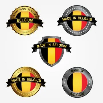 Design label of made in Belgium. Vector illustration Stock Illustration