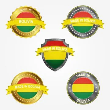 Design label of made in Bolivia. Vector illustration Stock Illustration