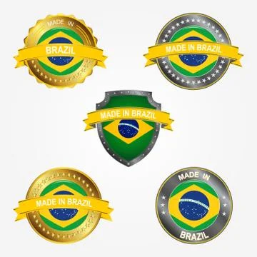 Design label of made in Brazil. Vector illustration Stock Illustration