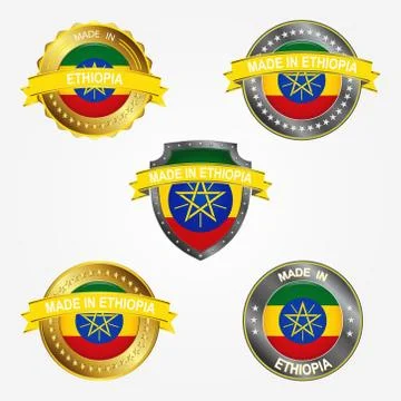 Design label of made in Ethiopia. Vector illustration Stock Illustration