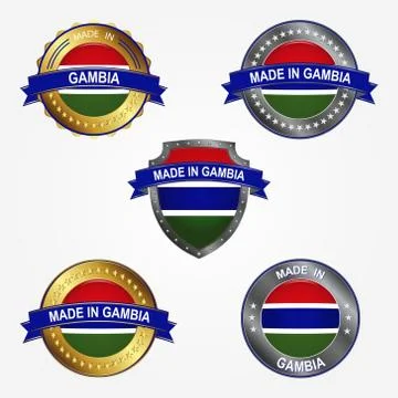 Design label of made in Gambia. Vector illustration Stock Illustration