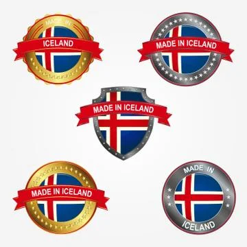 Design label of made in Iceland. Vector illustration Stock Illustration