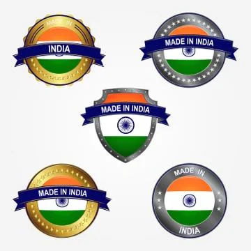 Design label of made in India. Vector illustration Stock Illustration