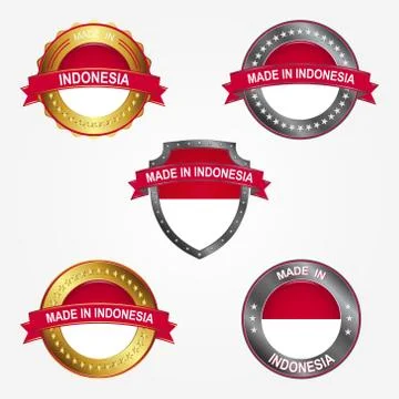 Design label of made in Indonesia. Vector illustration Illustrazione stock