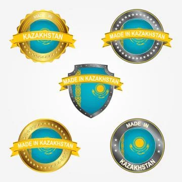 Design label of made in Kazakhstan. Vector illustration Stock Illustration