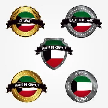 Design label of made in Kuwait. Vector illustration Stock Illustration