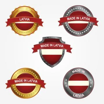Design label of made in Latvia. Vector illustration Illustrazione stock