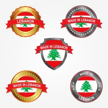 Design label of made in Lebanon. Vector illustration Stock-Illustration