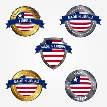 Design label of made in Liberia. Vector illustration Stock Illustration
