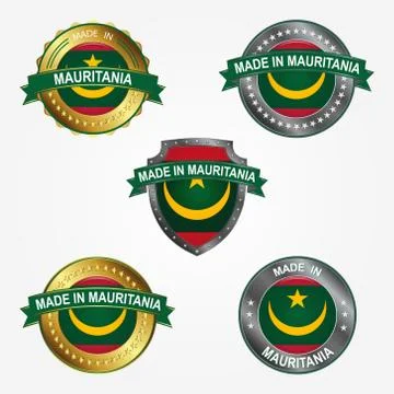 Design label of made in Mauritania. Vector illustration Illustrazione stock