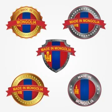Design label of made in Mongolia. Vector illustration Stock Illustration