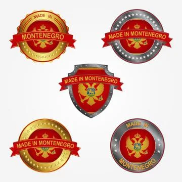 Design label of made in Montenegro. Vector illustration Stock Illustration