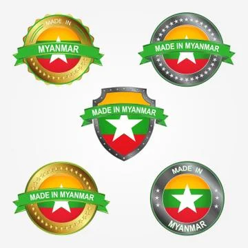 Design label of made in Myanmar. Vector illustration Stock Illustration