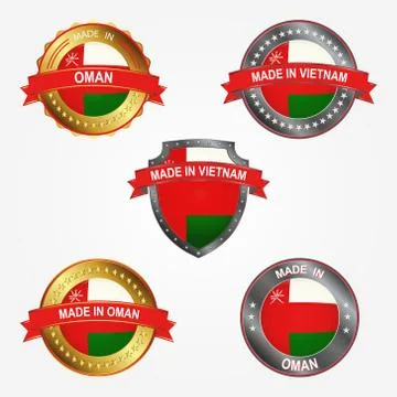 Design label of made in Oman. Vector illustration Illustrazione stock