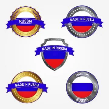 Design label of made in Russia. Vector illustration Illustrazione stock