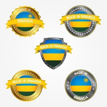 Design label of made in Rwanda. Vector illustration Stock Illustration