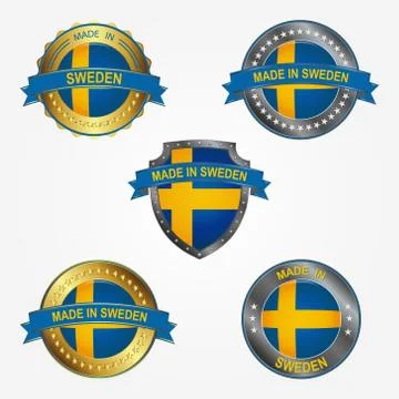 Design label of made in Sweden. Vector illustration Stock Illustration