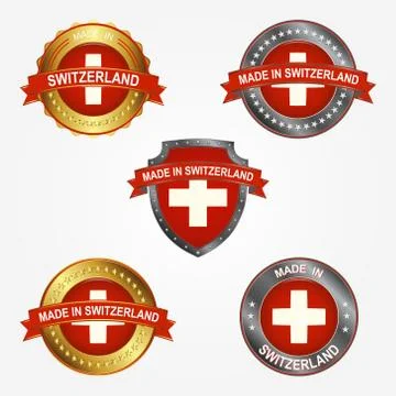 Design label of made in Switzerland. Vector illustration Stock Illustration