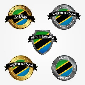 Design label of made in Tanzania. Vector illustration Stock Illustration